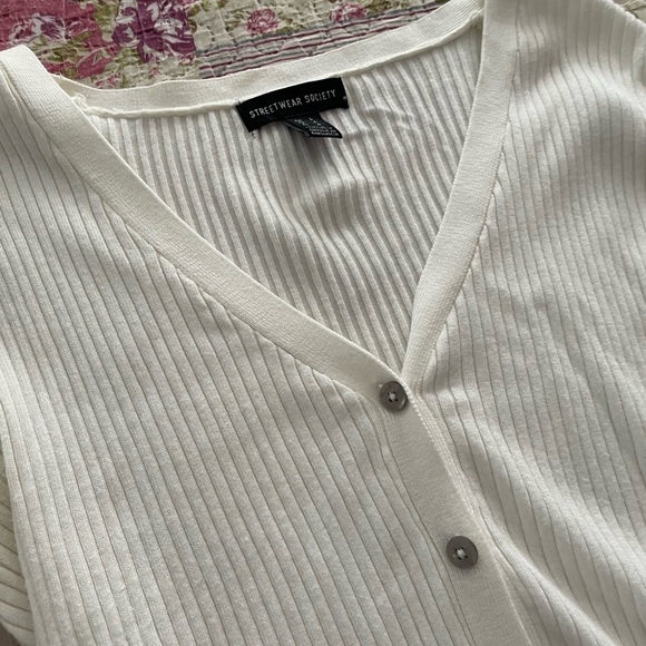 White Ribbed Cardigan H&M - Picture 2 of 3